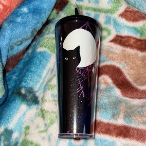 Starbucks 2021 Halloween Black Cat Tumbler Glow In The Dark